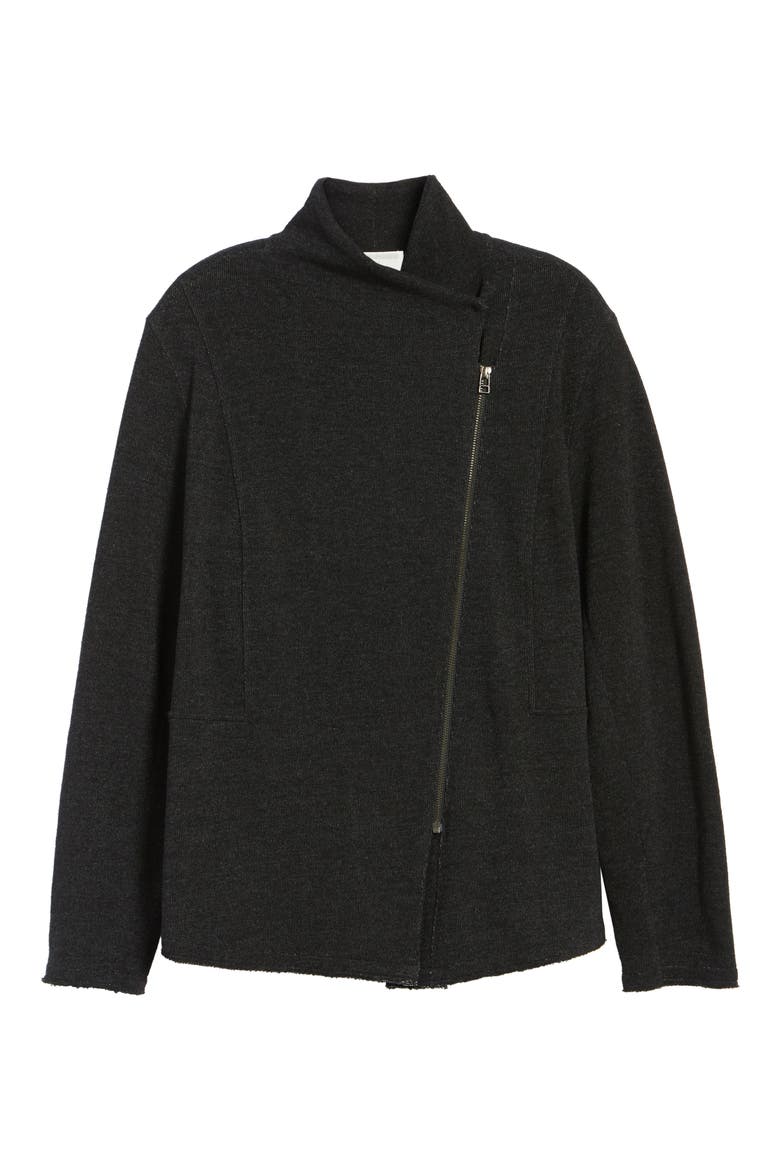Knit Moto Jacket, Alternate, color, BLACK