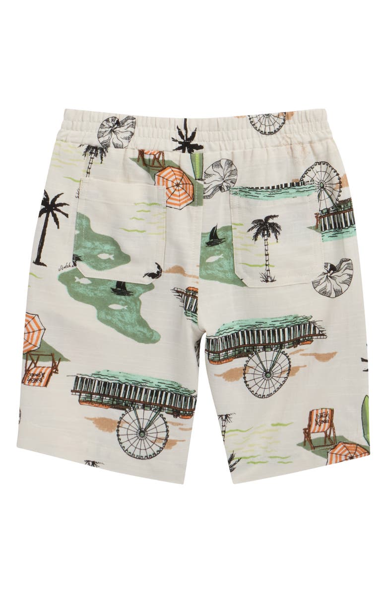 Scotch & Soda Kids' Printed Button-Up Shirt & Shorts Set, Alternate, color, Eggnog