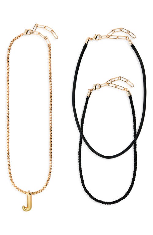Open Edit Set Of 3 Interchangeable Initial Pendant Necklaces