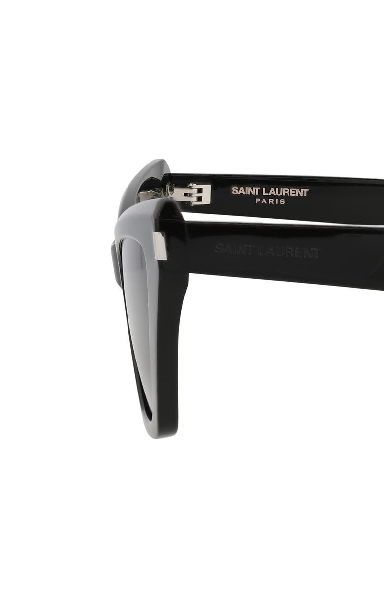 Saint Laurent 54mm Cat Eye Sunglasses, Alternate, color, Black Black Black