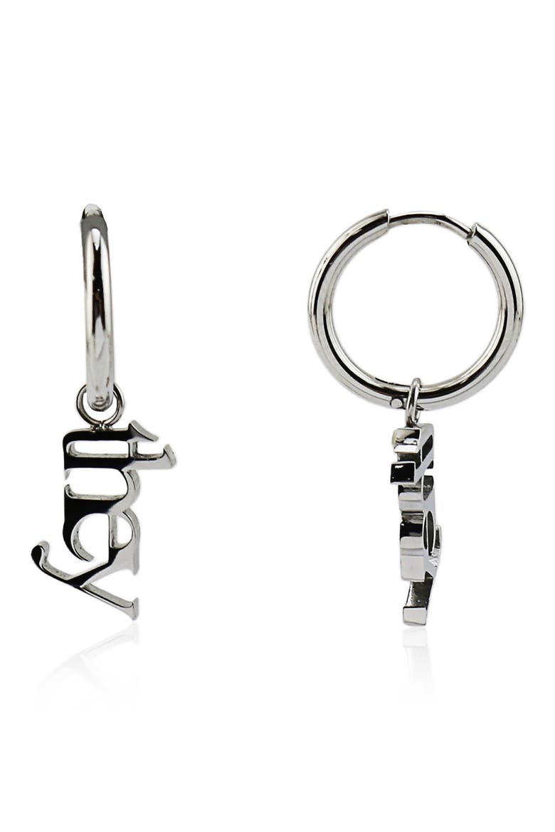 Gender Inclusive They Huggie Hoop Earrings, Main, color, SILVER