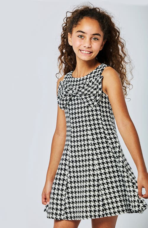 Hannah Banana Kids' Houndstooth Flared Dress In Black Multi
