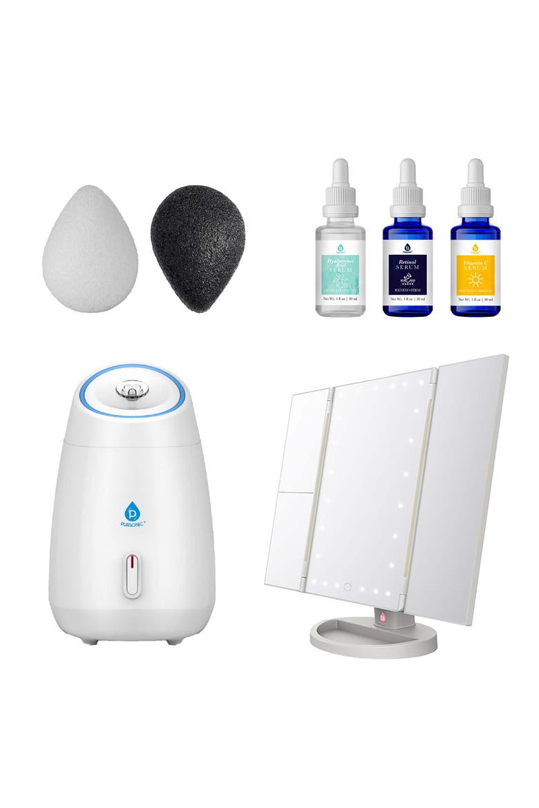 Tri-Fold Mirror, Facial Steamer & Serum Set, Main, color, Multicolor