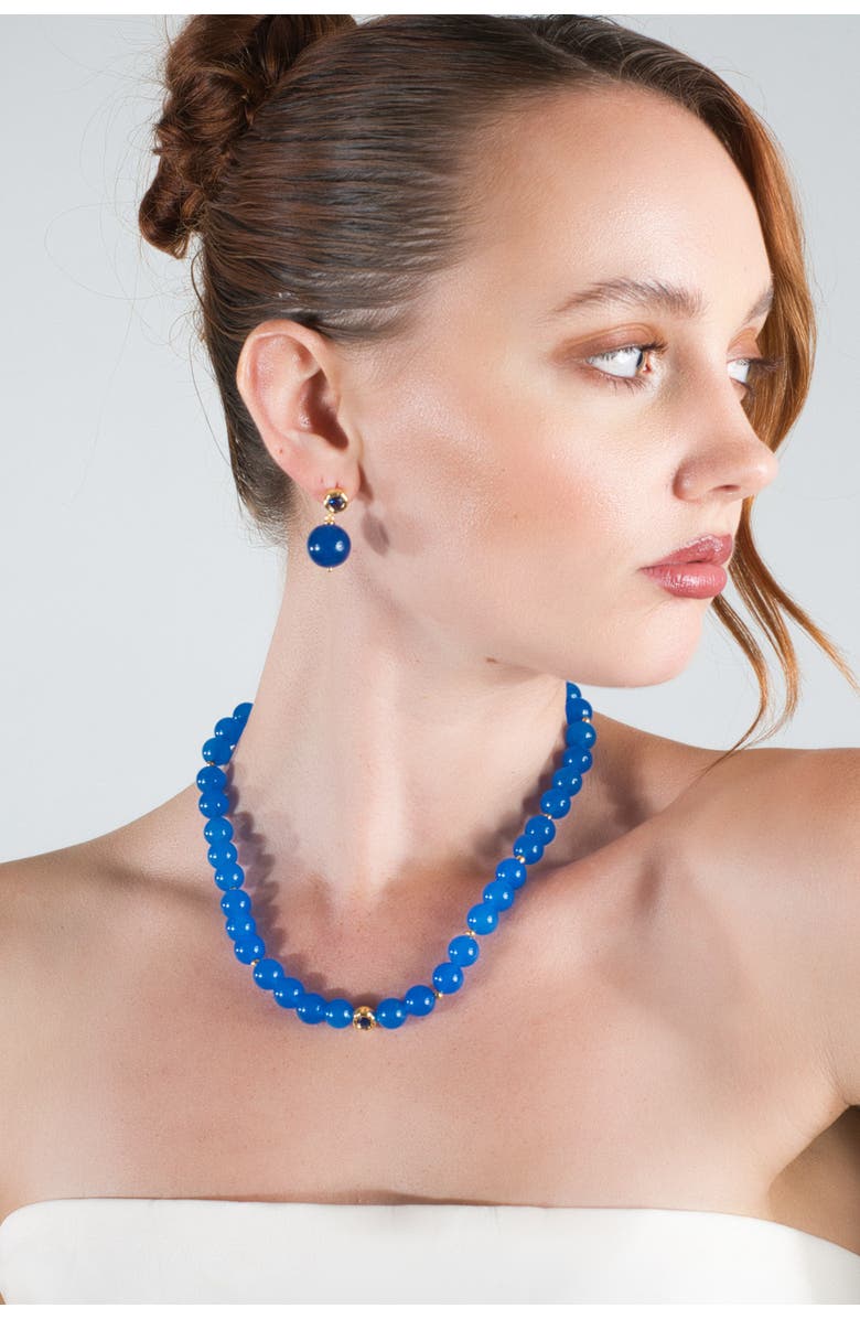 Classicharms Tia Royal Blue Chalcedony Choker Necklace, Alternate, color, 