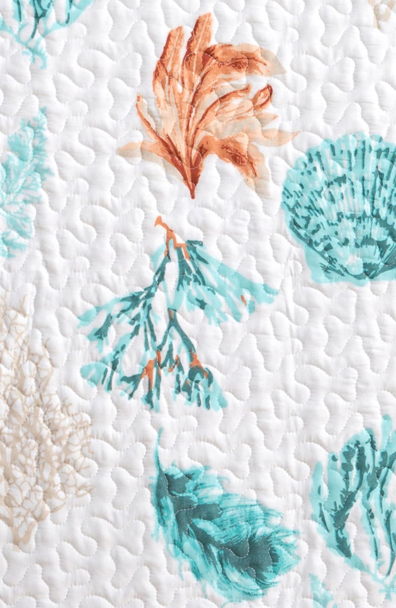 Woven & Weft Watercolor Coastal Quilt & Sham Set, Alternate, color, Coral Reef