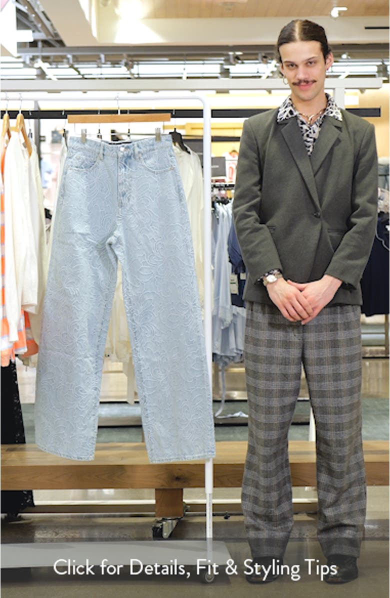 Taylor Embroidered High Waist Wide Leg Jeans, sales video thumbnail