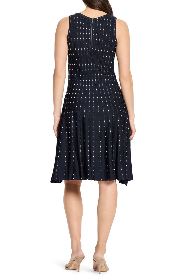 Falling Dot Flared Knit Dress, Alternate, color, INDIGO MULTI