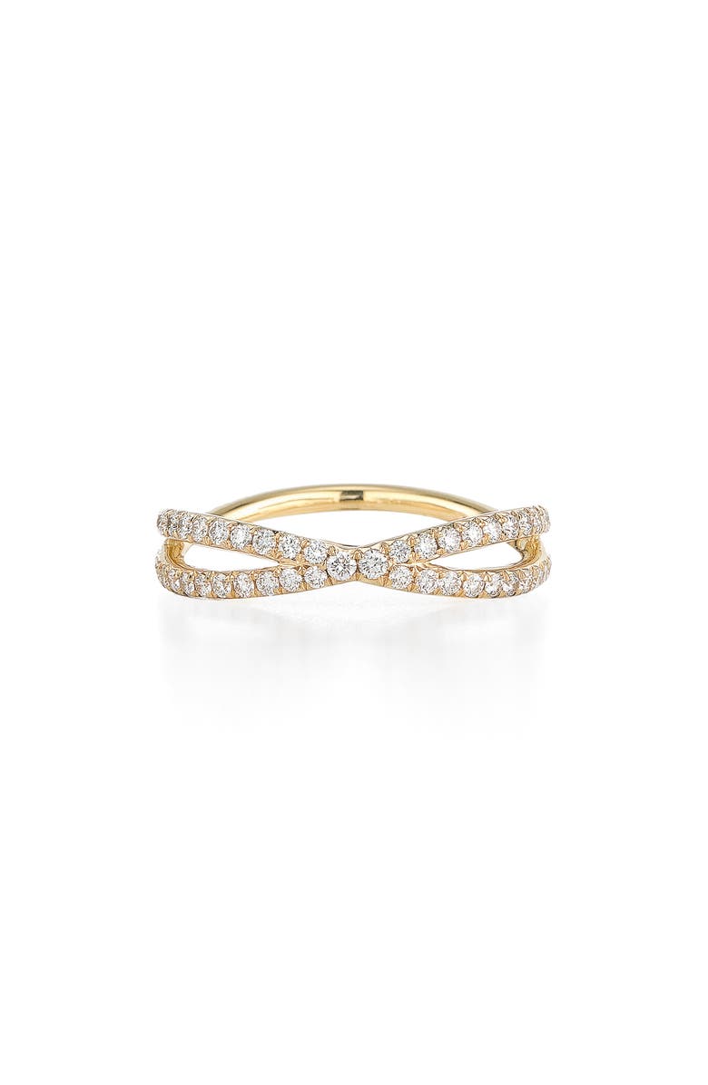 Kwiat Fidelity Crossover Diamond Band Ring, Main, color, Yellow Gold
