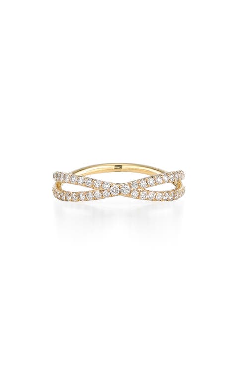Fidelity Crossover Diamond Band Ring