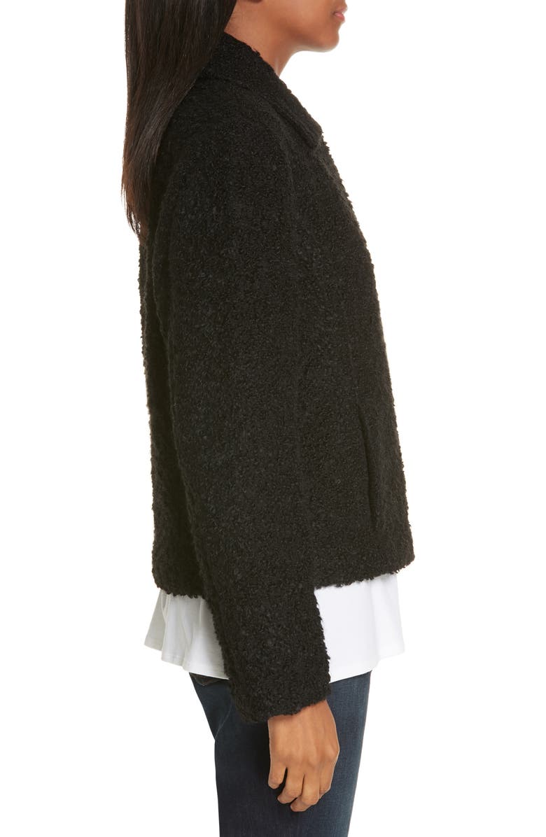 Eileen Fisher Alpaca Wool Blend Bouclé Moto Jacket, Alternate, color, 
