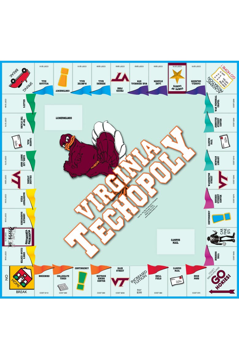Virginia Tech TechOpoloy Monopoly Board Game, Alternate, color, Multicolored