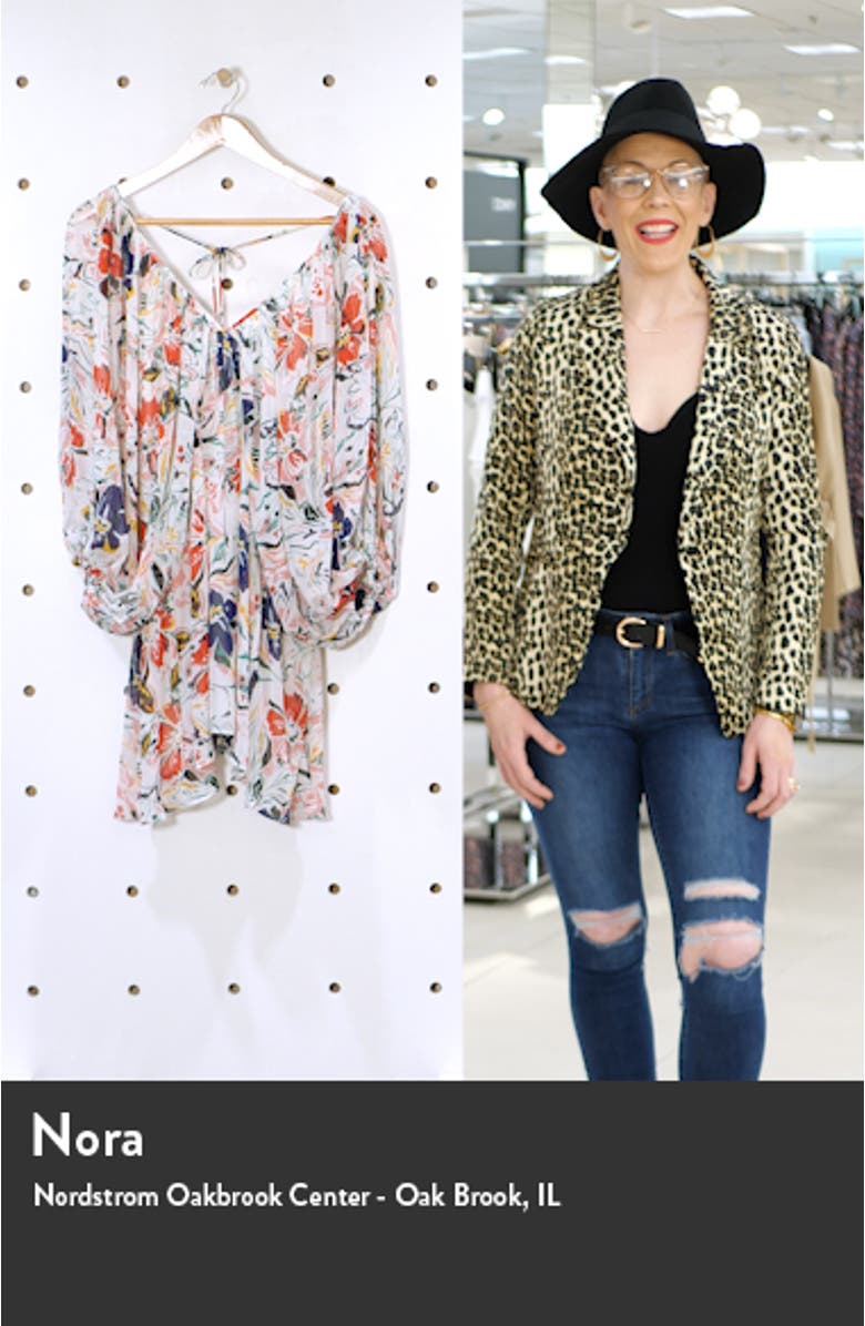 Floral Print Long Sleeve Minidress, sales video thumbnail