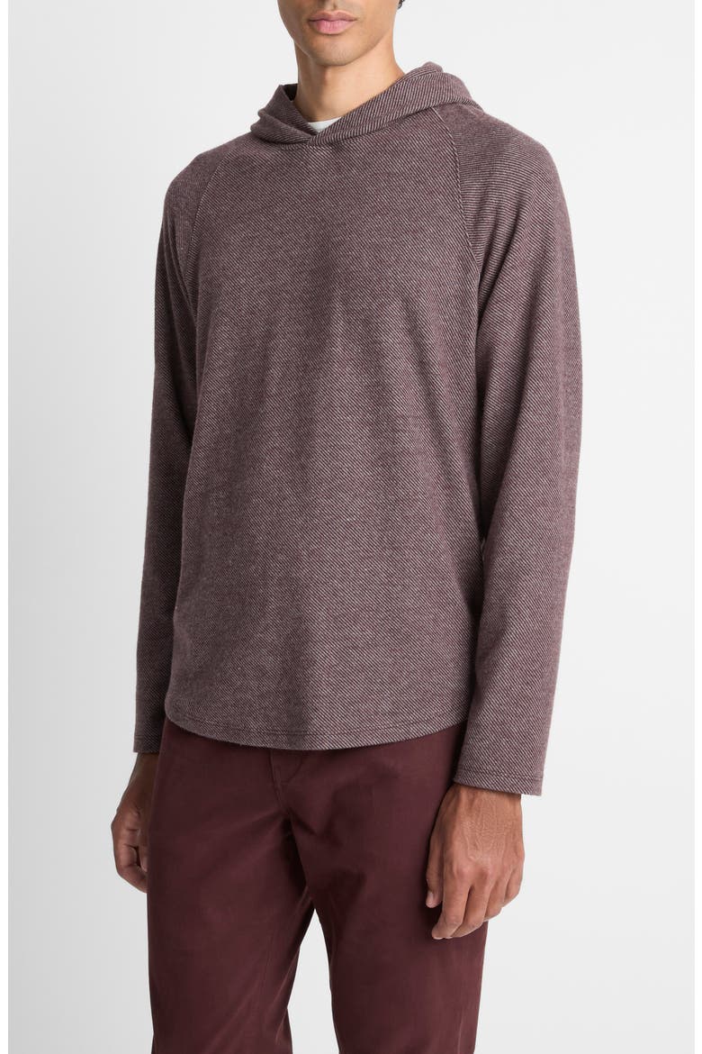 Broken Twill Hoodie, Alternate, color, PORT/HEATHER GREY