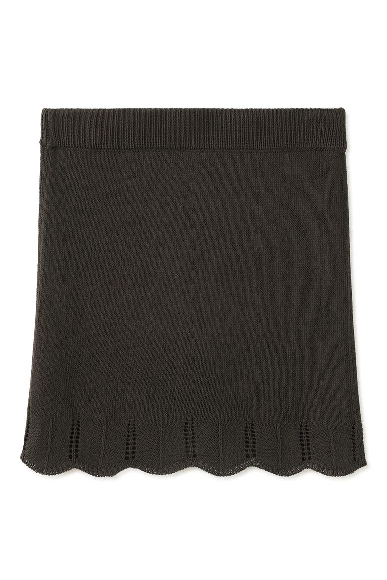 Scalloped Crochet Miniskirt, Alternate, color, CHOCOLATE