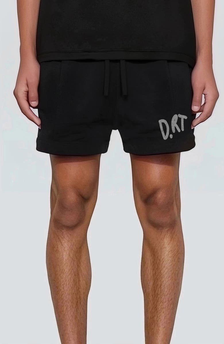 D.RT Logo Cotton Terry Shorts, Main, color, Black