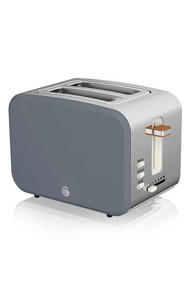 Swan Nordic 2 Slice Toaster, Main, color, Gray