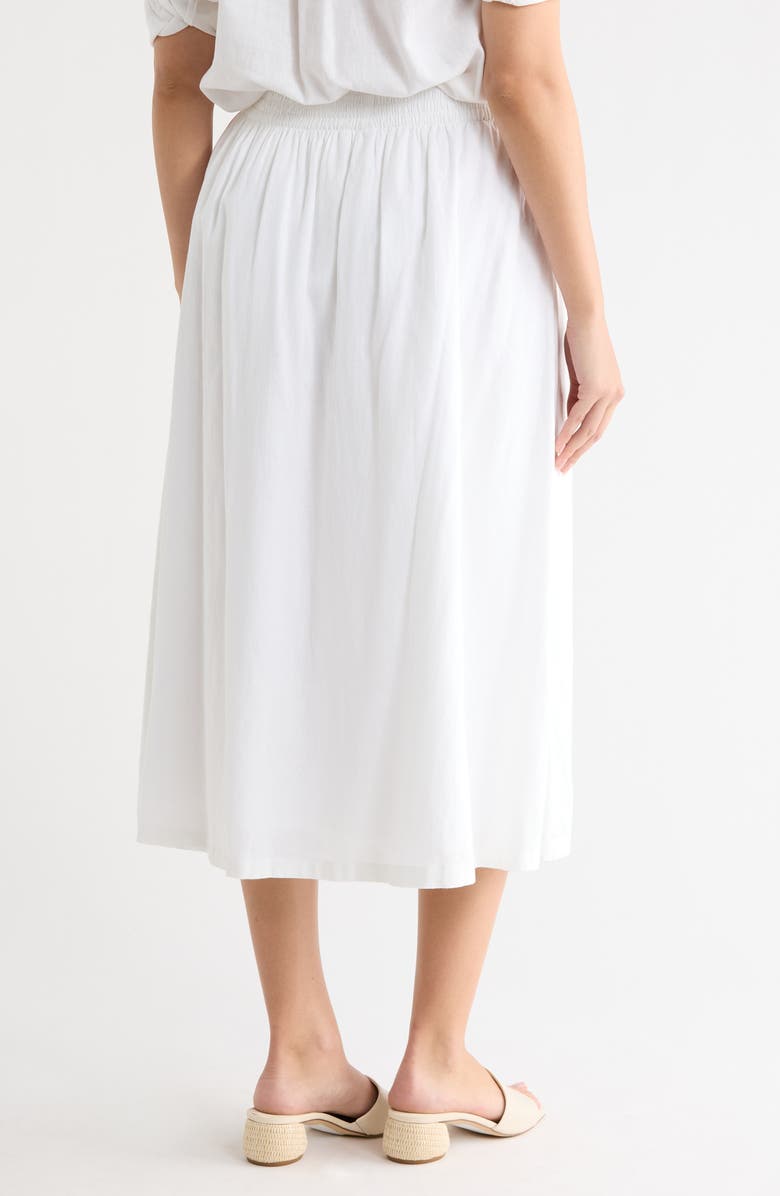Caslon<sup>®</sup> Linen Blend Pull-On Skirt, Alternate, color, White