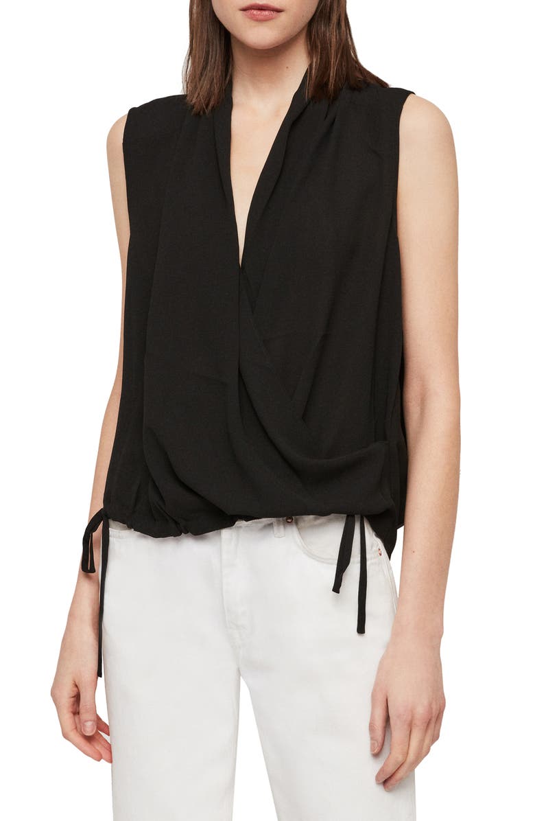 AllSaints Ami Wrap Front Blouse, Main, color, 
