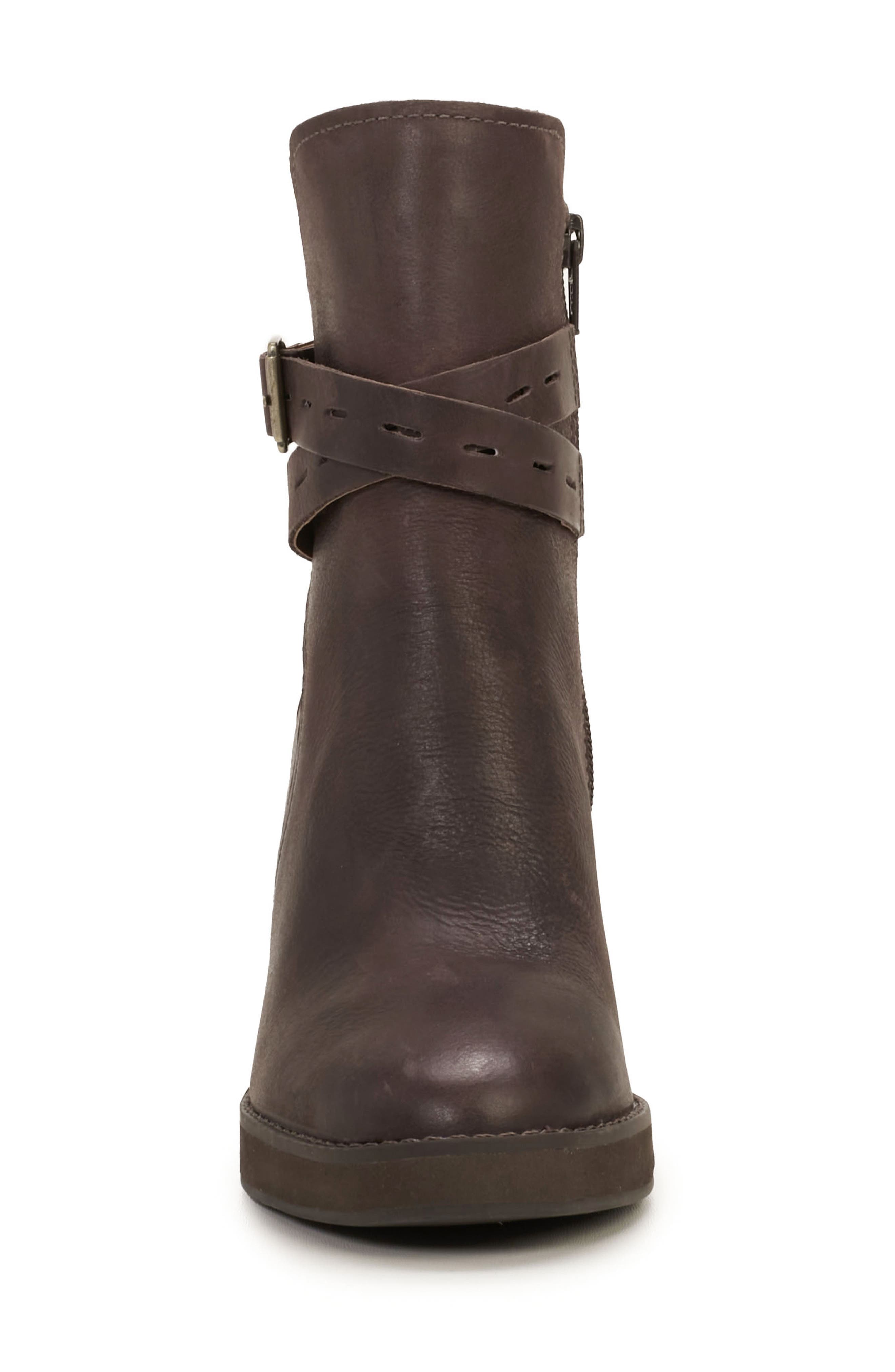 Lucky Brand Natesa Block Heel Bootie, Alternate, color, Chocolate Bzhwdy