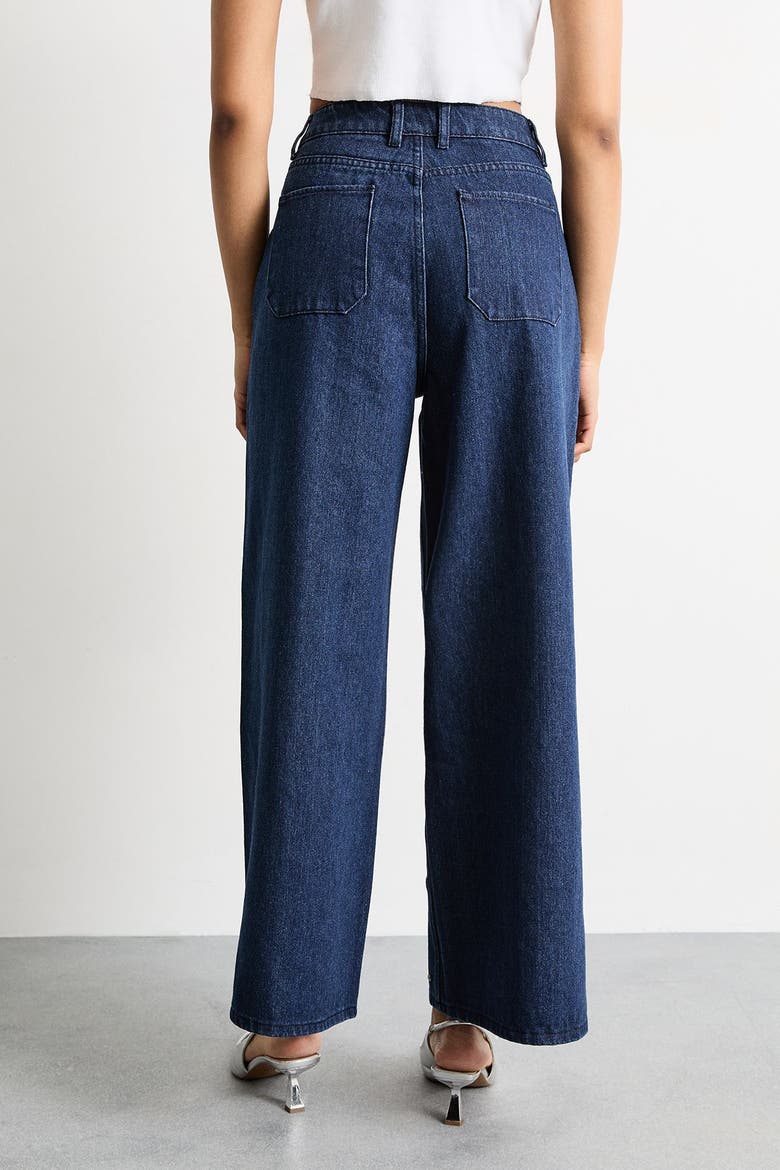 Hotfix Embellished Wide Leg Jean, Alternate, color, Indigo