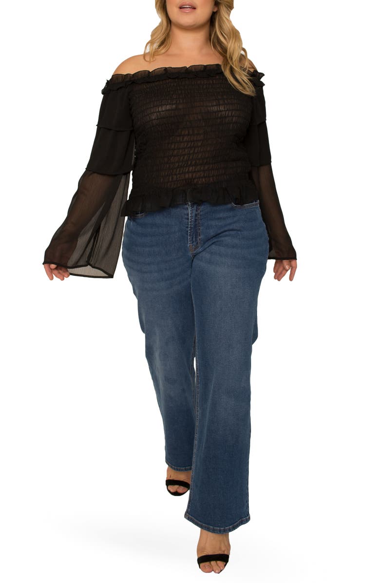 Standards & Practices Slim Wide Leg Jeans, Alternate, color, 