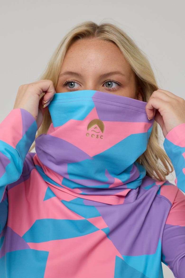 High Neck Baselayer Top Del Mar, Alternate, color, Pink, Multicolor