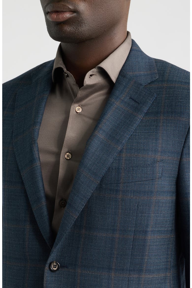 Siena Windowpane Wool Sport Coat, Alternate, color, DARK BLUE
