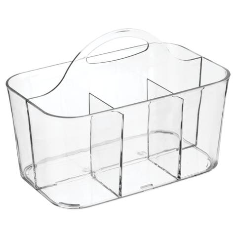 miDesign Small Plastic Divided Cosmetic Storage Organizer Caddy Tote Bin, USA Made