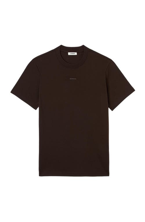 Sandro Mens Chocolate Logo-embellished Short-sleeve Cotton T-shirt Xs In Brown