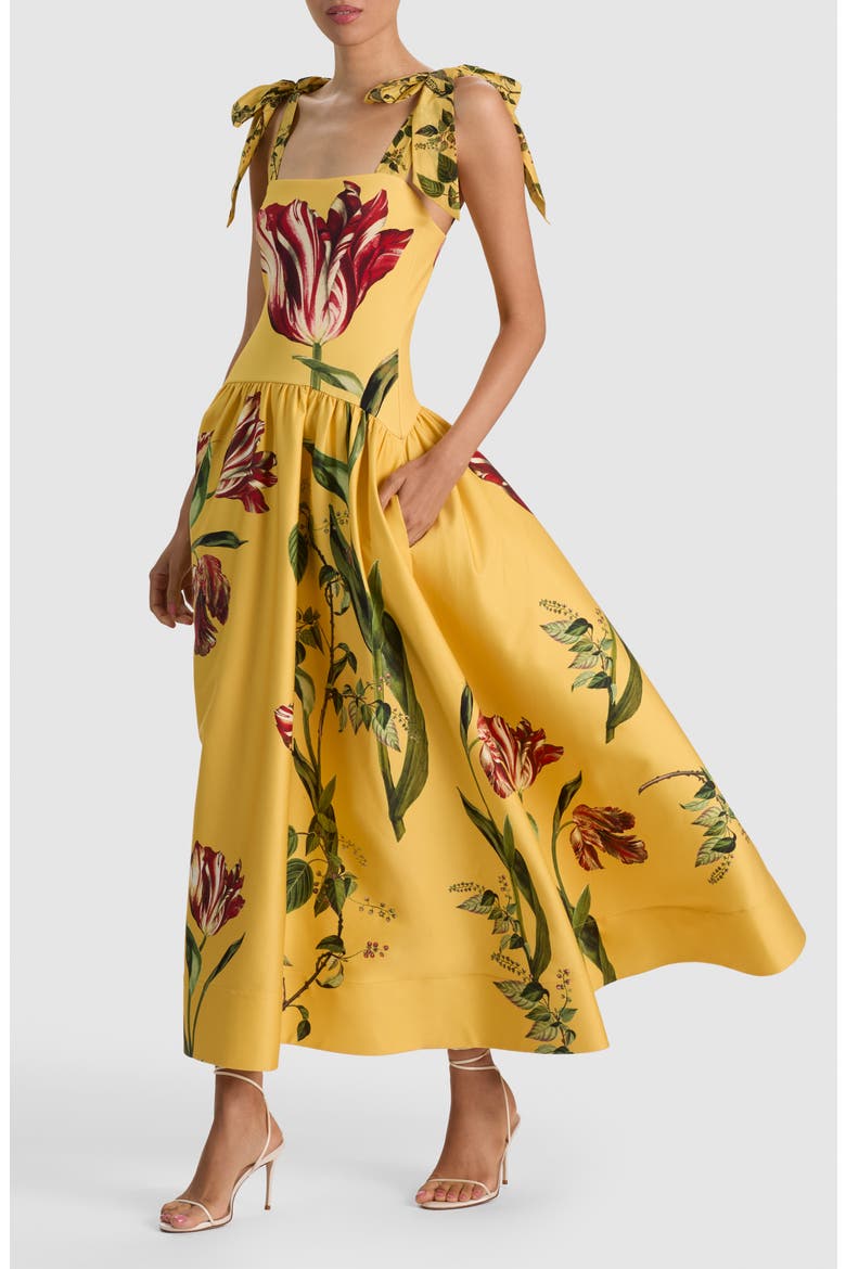 Oriana Tie Strap Drop Waist Dress, Alternate, color, SOFT TULIP TUSCANY