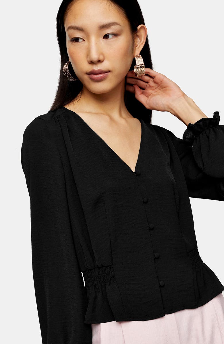 Topshop Millie Twill Tea Top, Alternate, color,