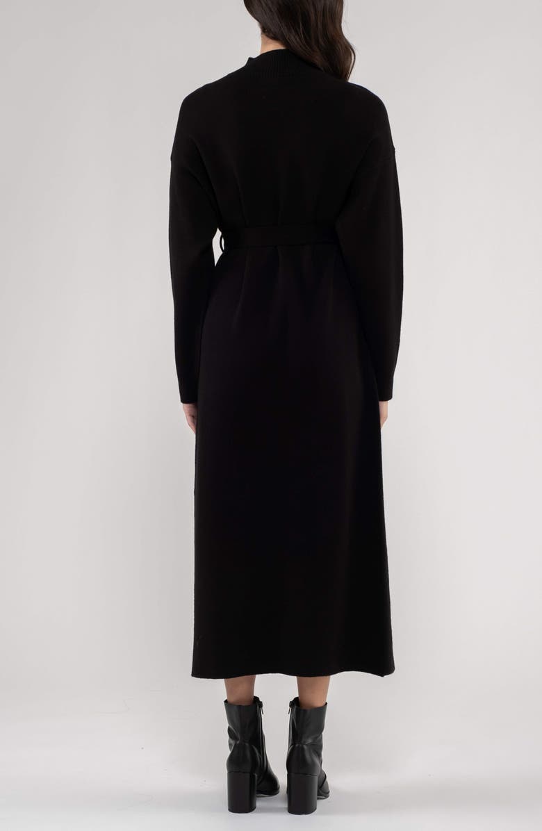 AUGUST SKY Long Sleeve Tie Waist Midi Sweater Dress, Alternate, color, 
