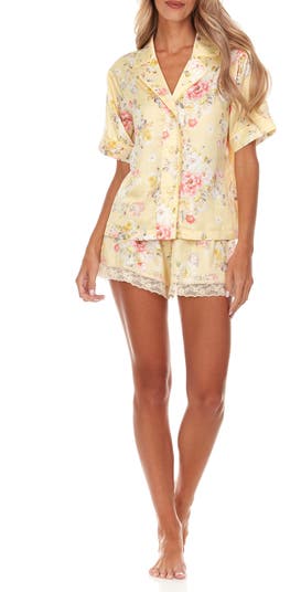 Selena Floral Satin Short Pajamas