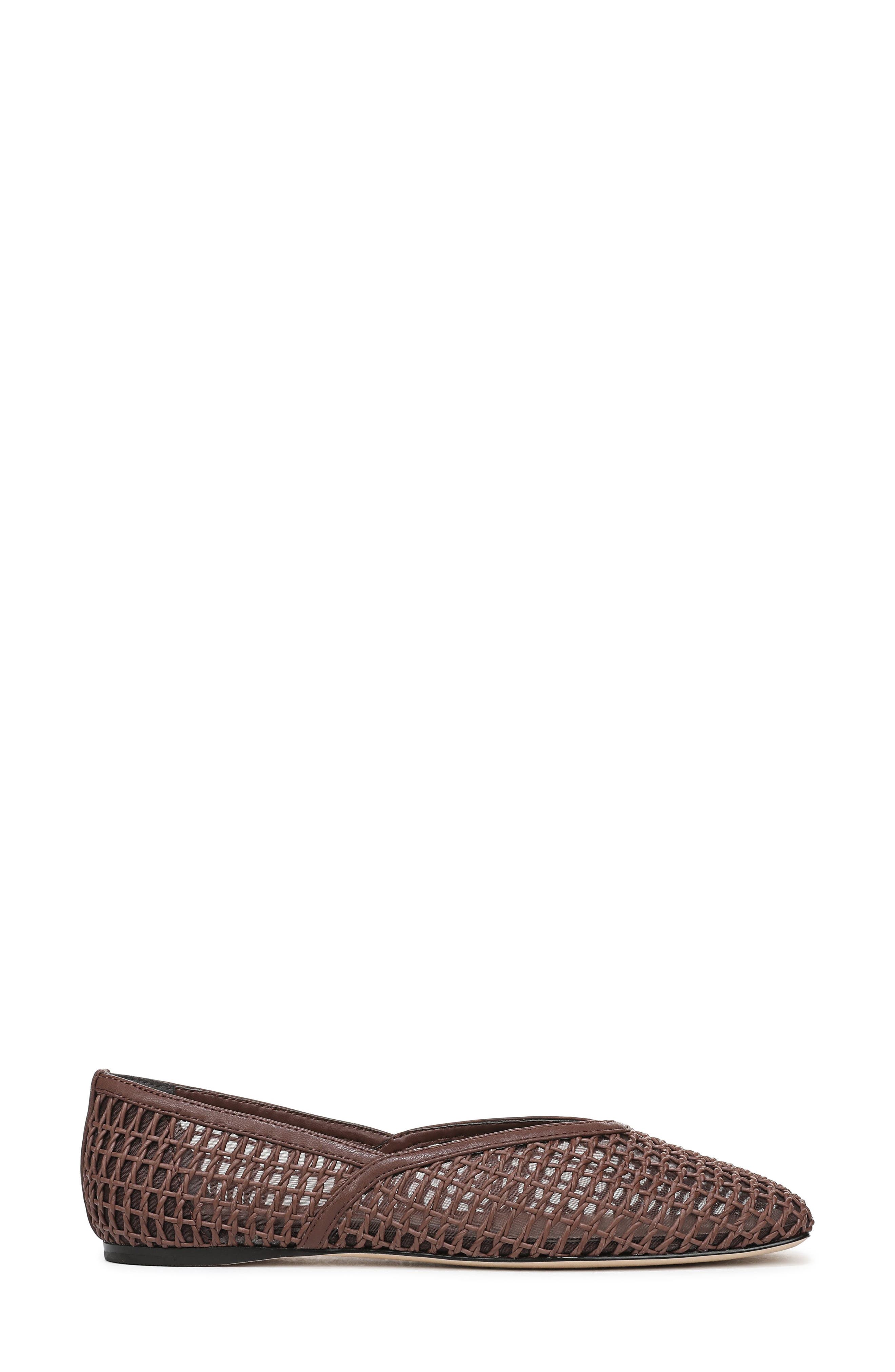 SARTO by Franco Sarto Flexa Square Toe Mesh Flat, Alternate, color, Coffee Bean
