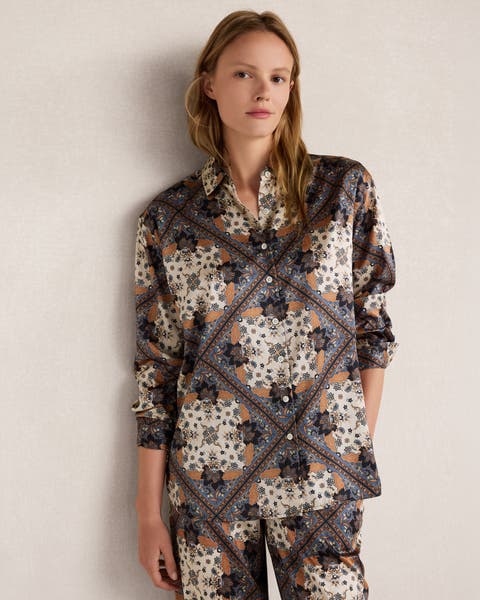 The Daily Shirt in Printed Washable Silk