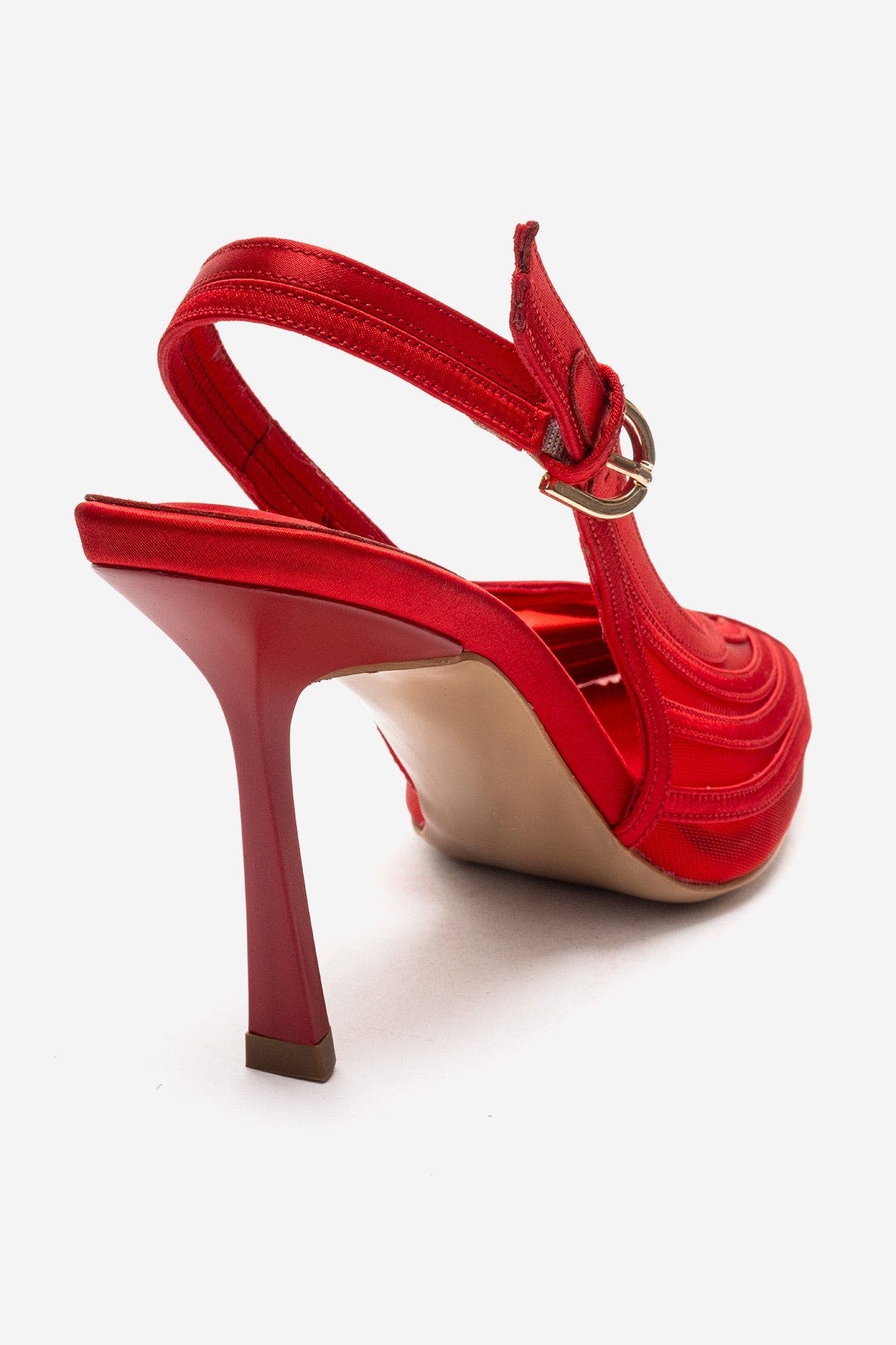 Safira Stiletto Pump, Alternate, color, Red Satin