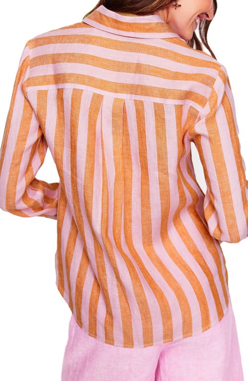 BODEN BODEN SIENNA STRIPE LINEN BUTTON-UP SHIRT 