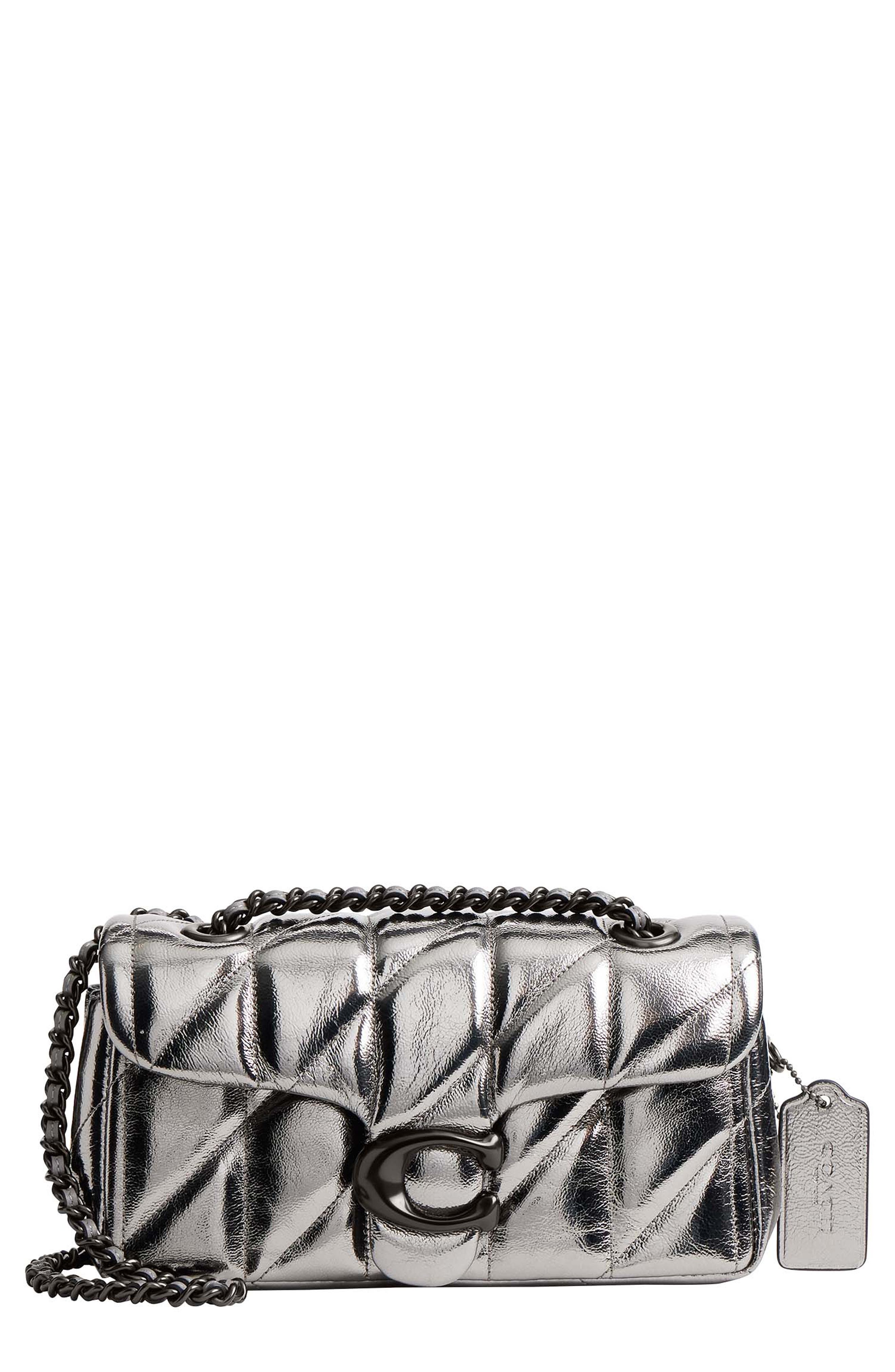 COACH Tabby Quilted Metallic Leather Convertible Shoulder Bag, Main, color, 