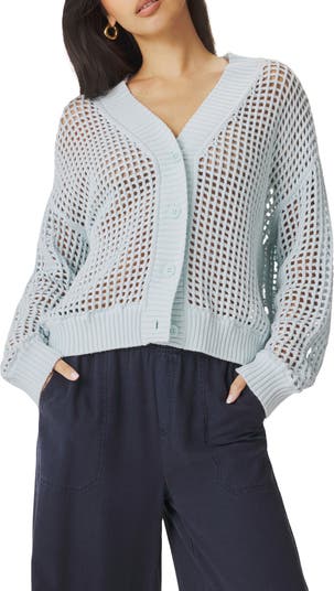 Splendid Camellia Openwork V-Neck Cotton Blend Cardigan | Nordstrom