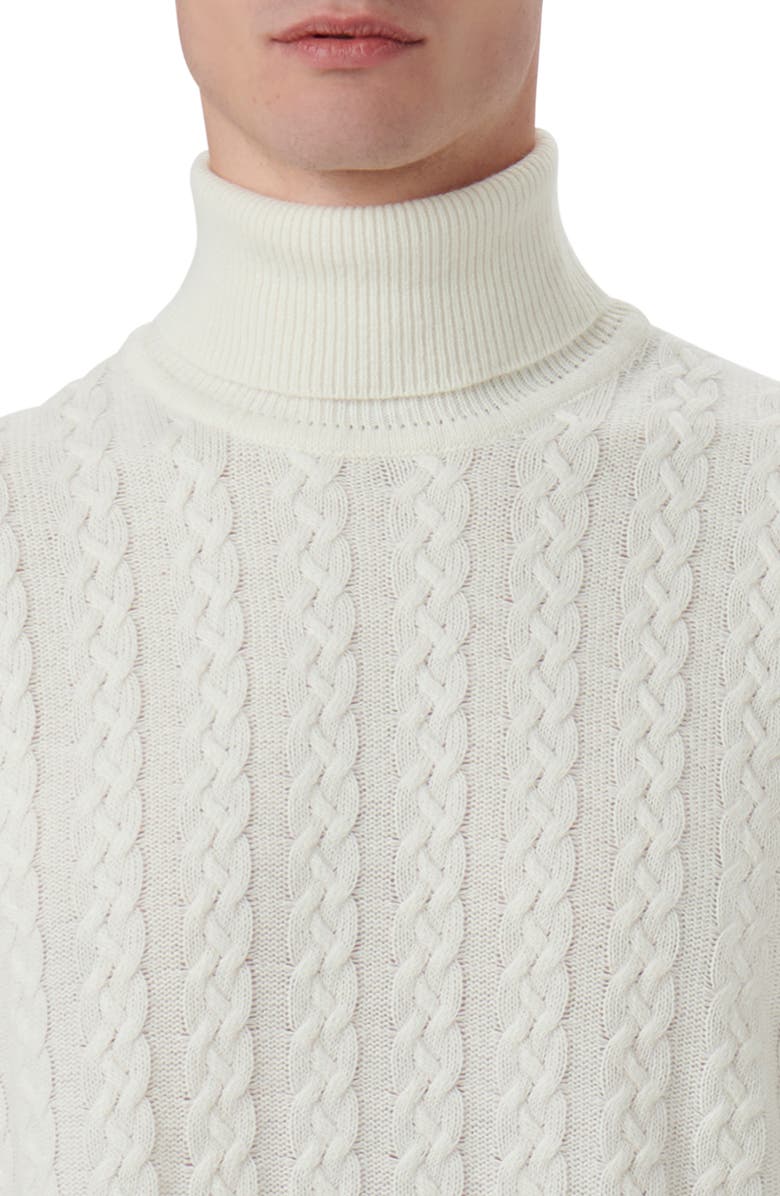 Bugatchi Cabled Turtleneck, Alternate, color, Chalk