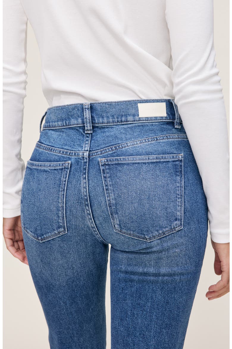 Patti High Waist Straight Leg Jeans, Alternate, color, OPAL BEACH CUFFED