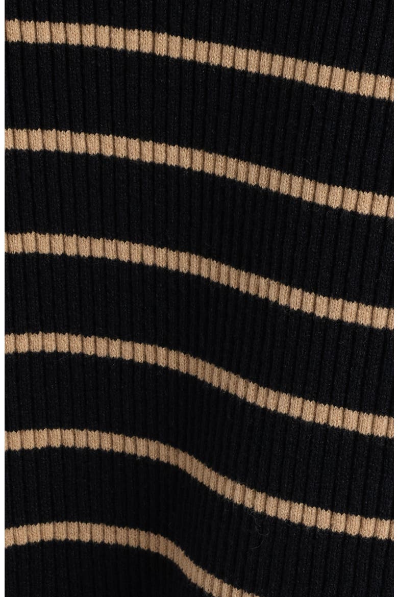 Tie Waist Stripe Maxi Sweater Dress, Alternate, color, BLACK