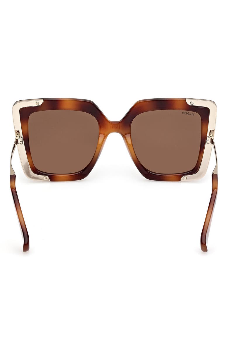 Max Mara Square Sunglasses, Alternate, color, Dark Havana / Brown
