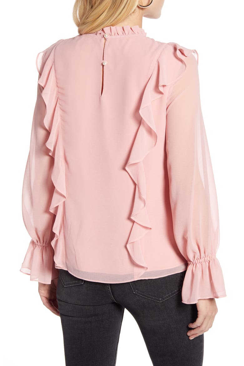 Feminine Ruffle Top, Alternate, color, PINK BRIDE