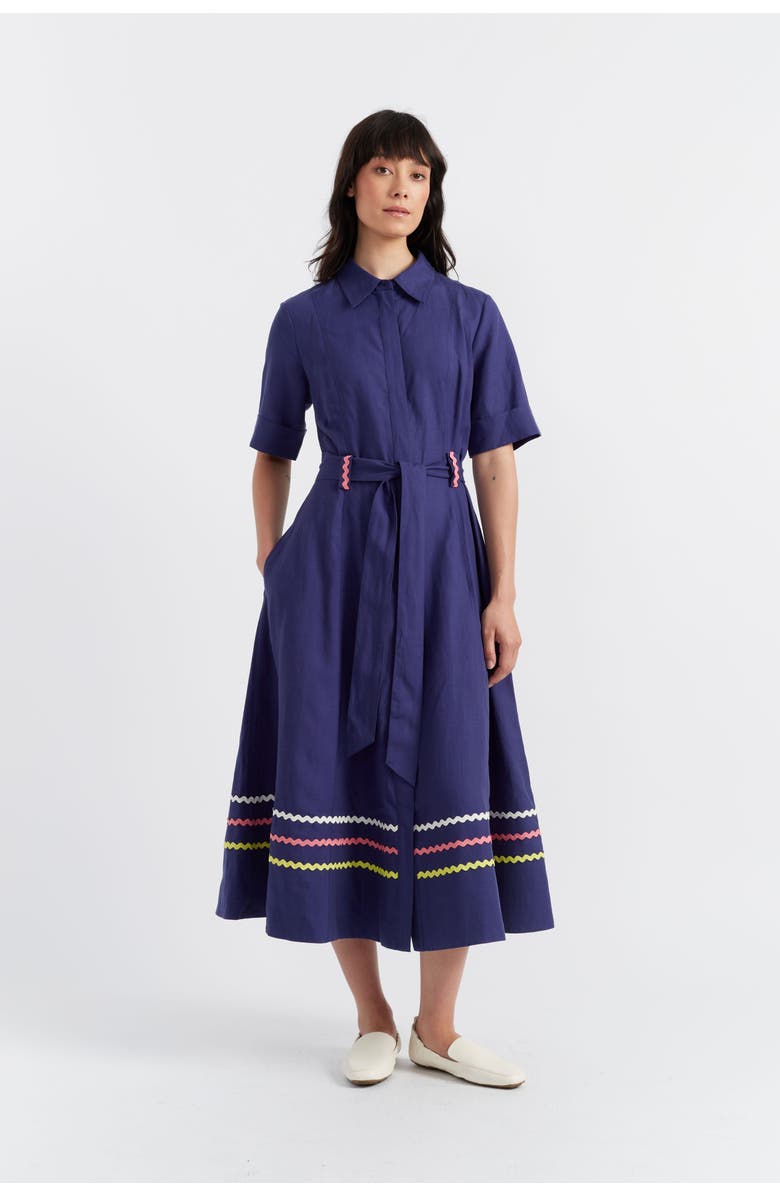 Chinti 
Parker Starboard Linen Blend Dress, Main, color, Admiral Blue