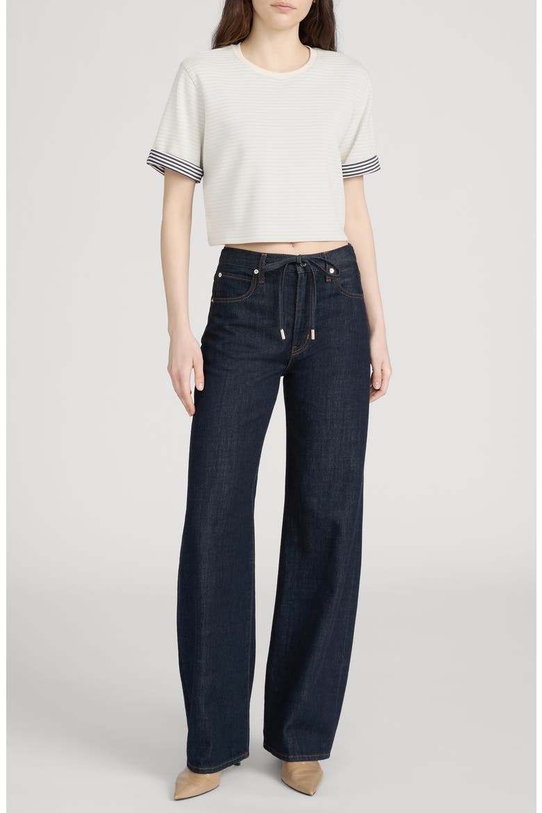 The Off Duty Drawstring Bow Jeans, Alternate, color, RINSE