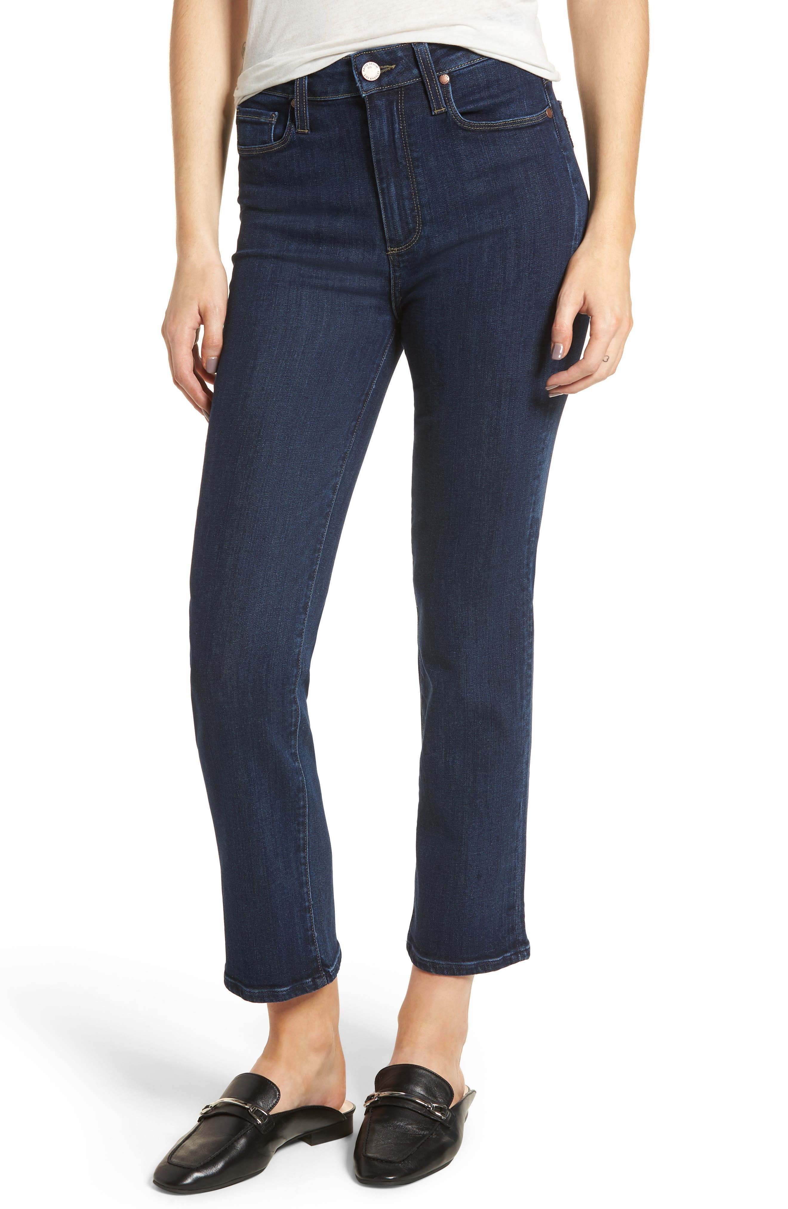 PAIGE Margot High Waist Ankle Straight Leg Jeans