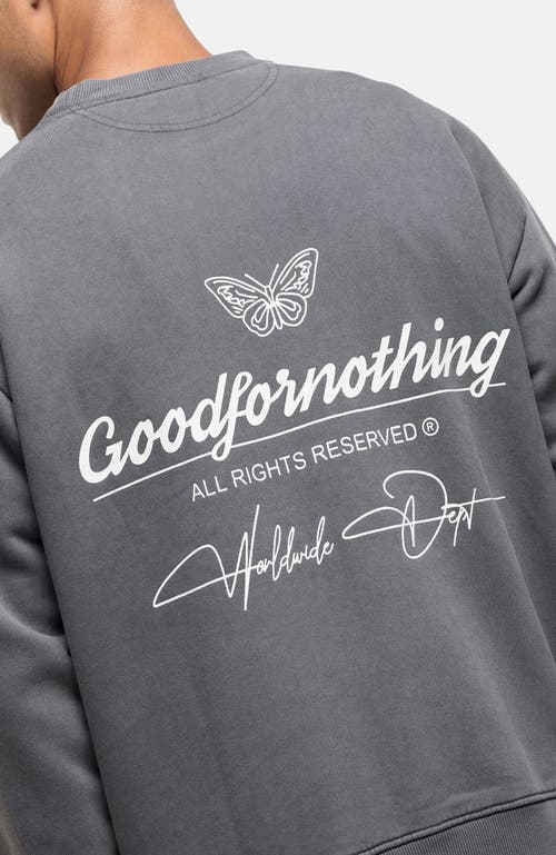 Good For Nothing Washed Grey Cult Sweathsirt In Gray