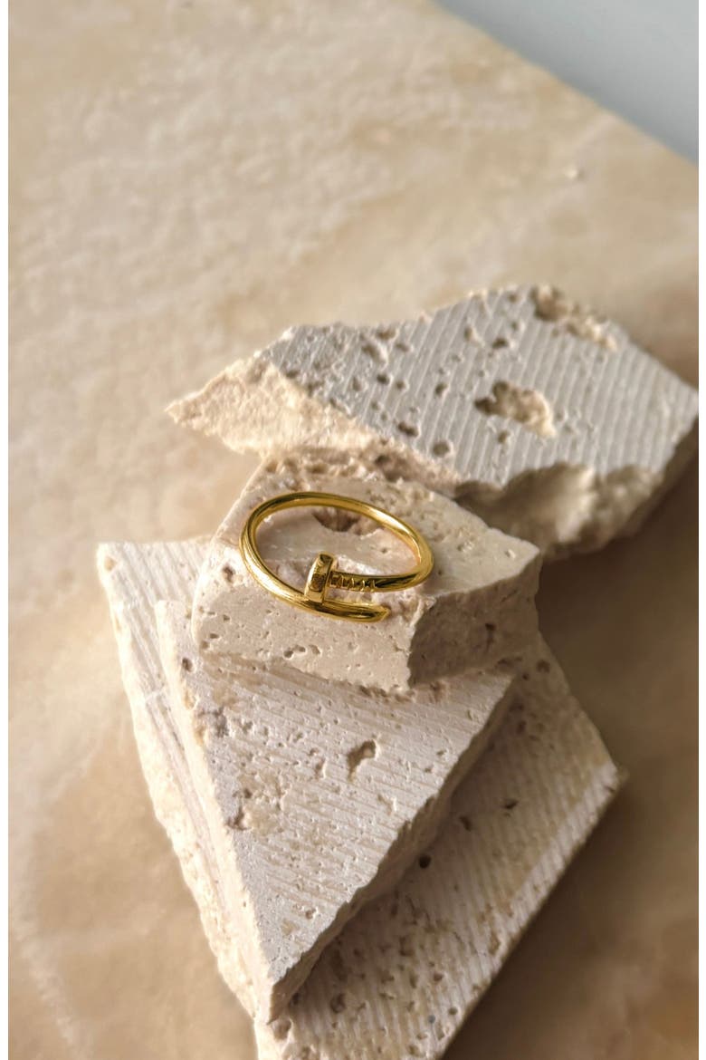 Nail Wrap Ring, Alternate, color, GOLD
