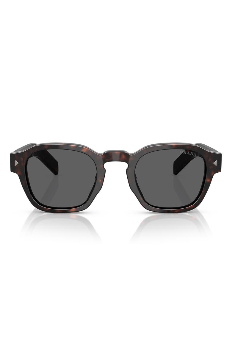 Prada 49mm Round Phantos Sunglasses, Main, color, Dark Grey